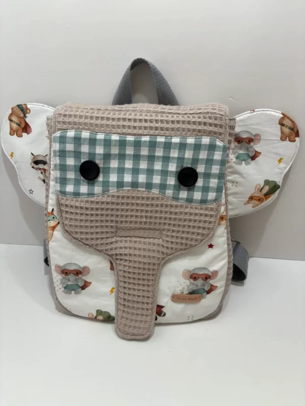 Mochila divertida elefante superhéroe